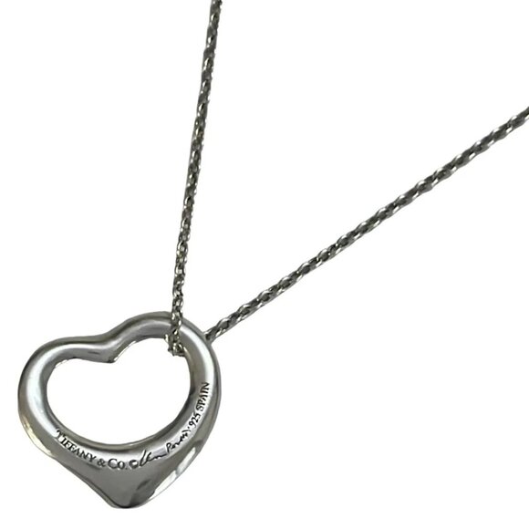 Auth TIFFANY&Co. Open Heart Silver Necklace